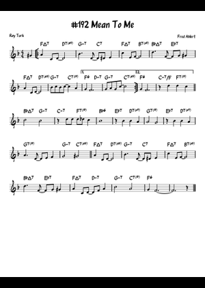 ボーカル　ビッグバンド譜面：MEAN TO ME ボーカル ビッグバンド譜面：MEAN TO ME Mean To Me arr by Nelson