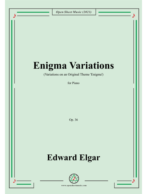 Elgar-Variations on an Original Theme 'Enigma'(Enigma Variations) (Arr. OSM Press) (Piano Solo)