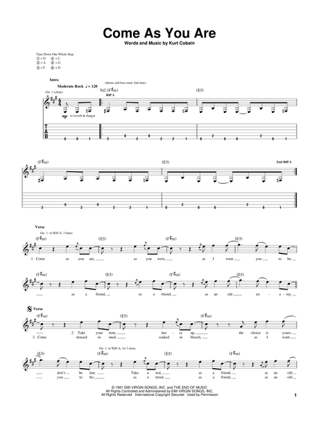 Discover Nirvana - Unplugged in New York by nirvana on MuseScore