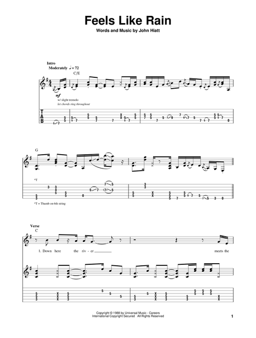 Feels Like Rain - Buddy Guy, John Hiatt (Guitar Tab Play-Along)