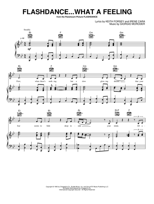 Flashdance...What A Feeling - Irene Cara (Piano-Vocal-Guitar)