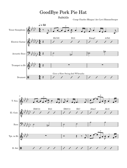 Goodbye pork pie hat – Charles Mingus GoodBye Pork Pie Hat