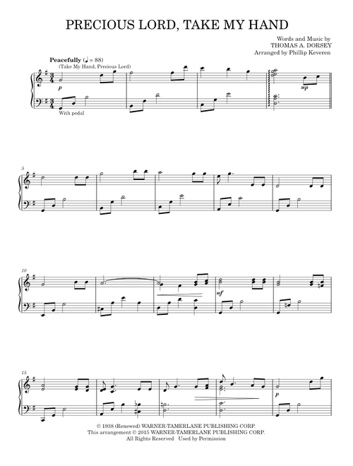 Precious Lord, Take My Hand - Thomas A. Dorsey (Piano Solo)