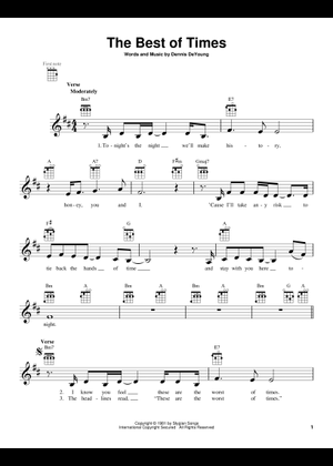 Play Official version of The best of times Sheet Music by Styx for