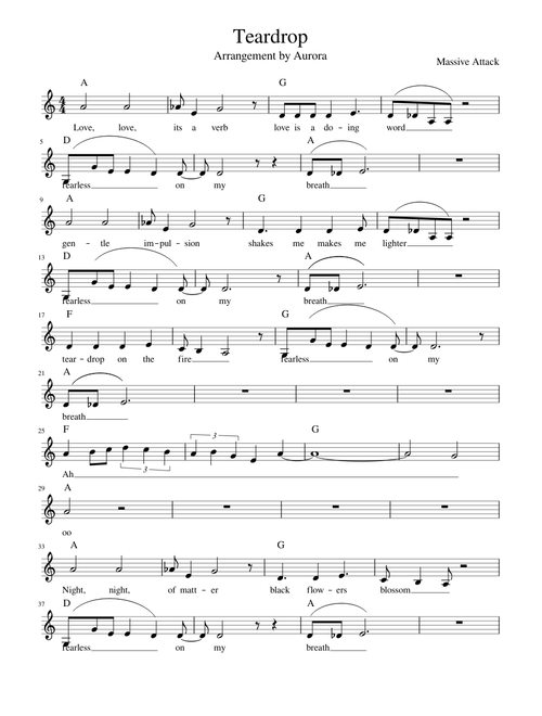 Teardrop - arrangement by Aurora