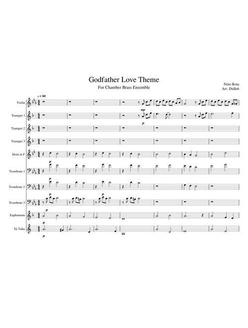 Godfather Love Theme for Solo Violin and Chamber Brass