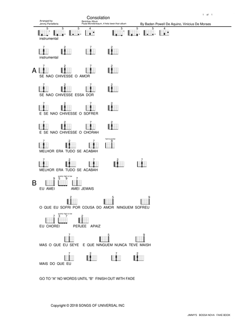 Consolation (Arr. Jimmy Pantelleria) - Various (Guitar Chords-Lyrics)