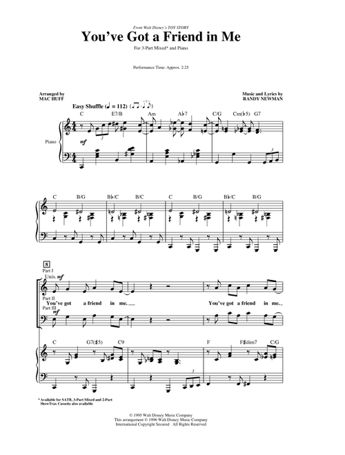 You've Got A Friend In Me (from Toy Story) (arr. Mac Huff) - Randy Newman (Choral, 3-Part Mixed)