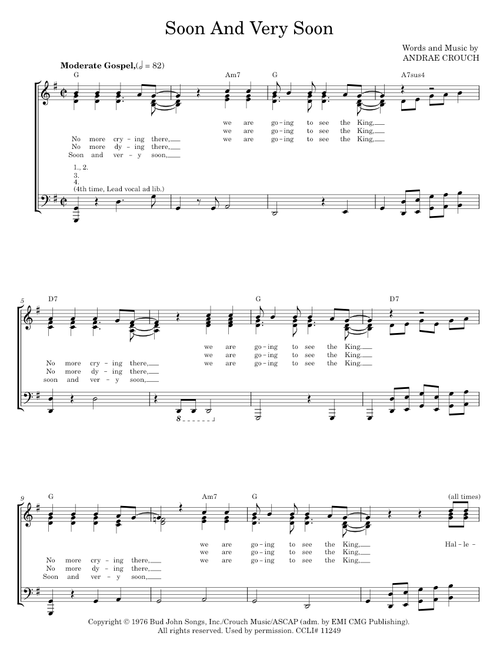 Soon And Very Soon - Andrae Crouch (Piano-Vocal-Guitar)