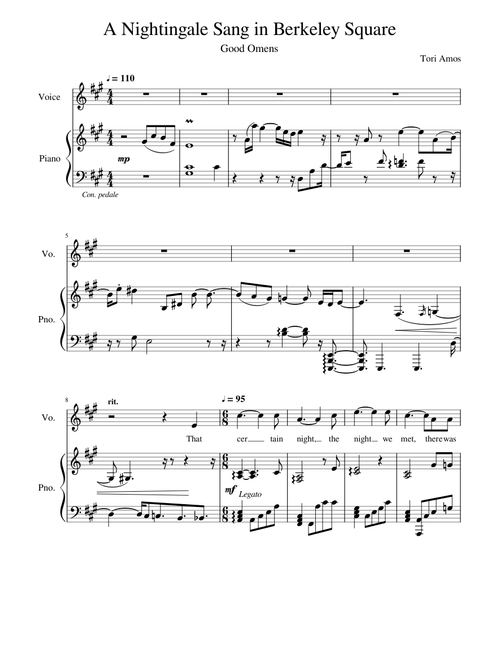 A Nightingale Sang in Berkeley Square - Tori Amos (Good Omens)