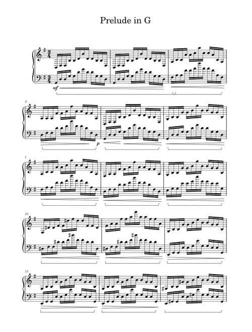 Prelude in G – op no 5
