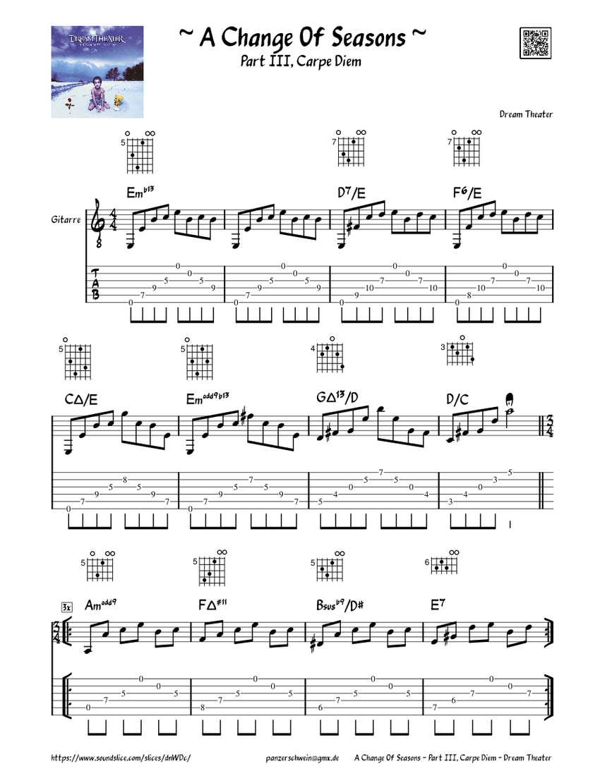 A change of seasons - Part 3 - Carpe Diem - Dream Theater Sheet