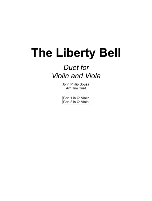 The Liberty Bell. Duet for Violin and Viola (Arr. Tim Curd) - John Philip Sousa (Instrumental Duet)
