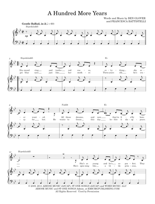 A Hundred More Years - Ben Glover, Reuben Morgan (Piano Vocal)