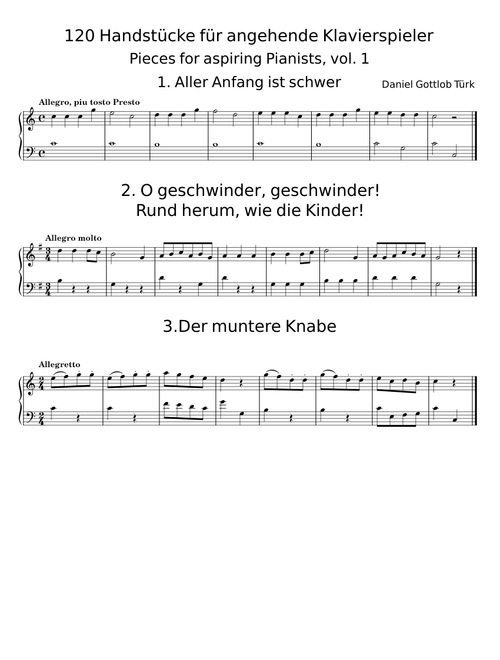120 Handstücke für angehende Klavierspieler, Book 2, No. 46 - Daniel Gottlob Türk