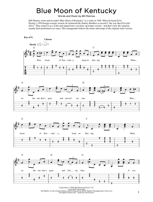 Blue Moon Of Kentucky (arr. Fred Sokolow) - Bill Monroe (Solo Guitar)