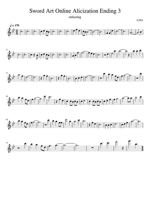 Sword Art Online Alicization Ending 3 (Flute)