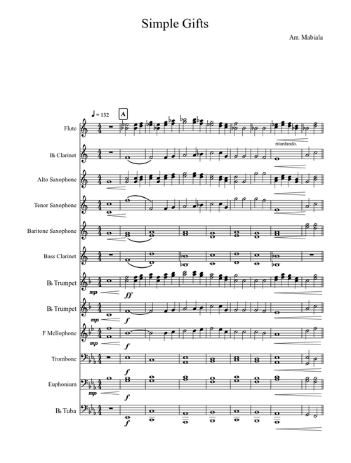 Simple Gifts for Marching Band