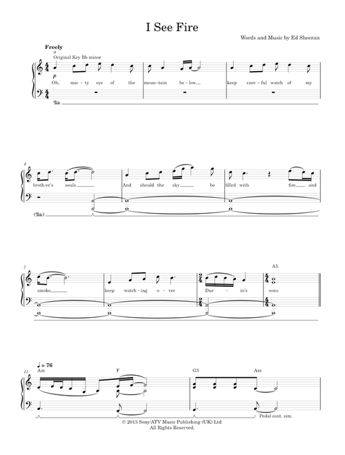 I see fire - Ed Sheeran (Piano-Voice-Guitar)