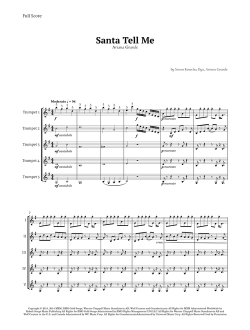 Santa Tell Me (Arr. Ander) - Ariana Grande (Brass Ensemble)