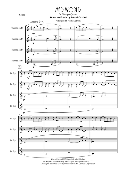 Mad World (Arr. Andy Derrick) - Adam Lambert (Brass Ensemble)