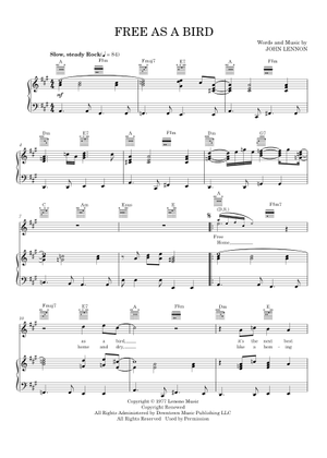 Play Official version of Free as a bird Sheet Music by The Beatles