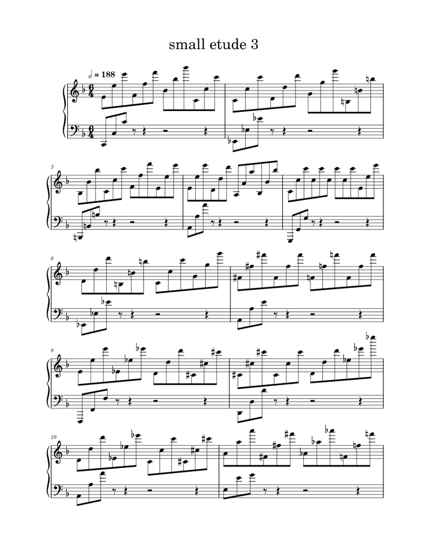 Small Etude 3 Sheet Music For Piano (Solo) | Musescore.com