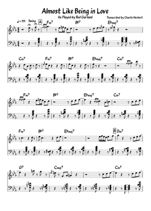 Almost Like Being In Love Sheet Music for Piano, Trombone