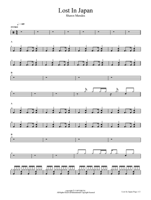 Lost In Japan (Arr. COPYDRUM) - Shawn Mendes (Drums)