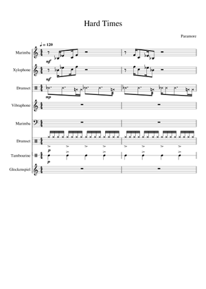 Hard times – Paramore (Drums) Sheet Music for Drum group (Solo