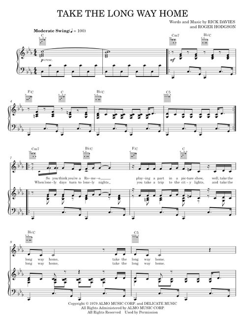 Take the long way home - Supertramp (Piano-Vocal-Guitar)
