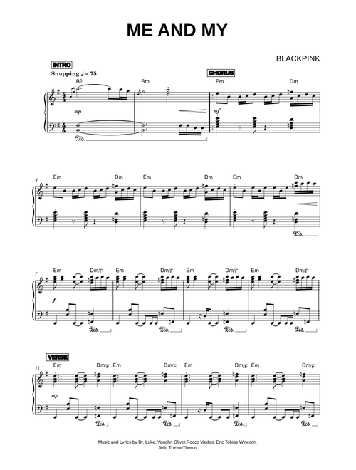 Me and my - BLACKPINK (Piano)