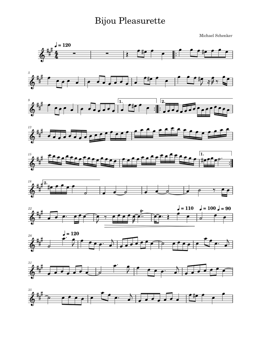 Bijou pleasurette – Michael Schenker Group (MSG) Sheet Music for