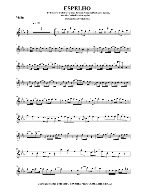 Espelho (Arr. Rubinho) - Jeferson Almeida Dos Santos Junior, Umberto Da Silva Tavares, Antonio Carlos Ferreira Aguiar (Violin Solo)