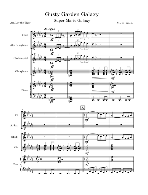 Arrangement: Super Mario Galaxy - Gusty Garden Galaxy - Mahito Yokota