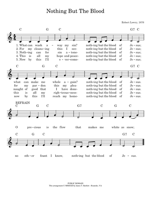 Nothing But The Blood [lead sheet - C]