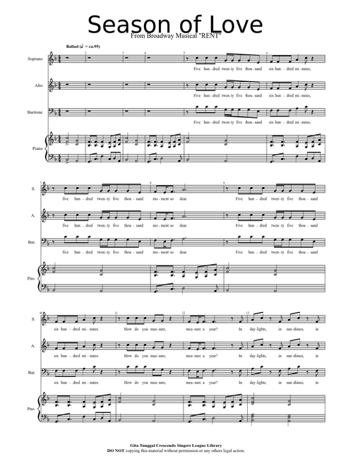 Season Of Love - Jonathan Larson