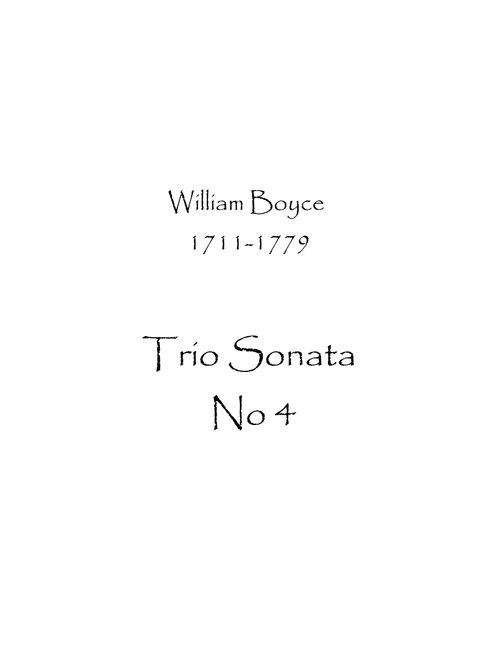 Trio Sonata No.4 (Arr. Spence Bundy) - William Boyce (Woodwind Ensemble)