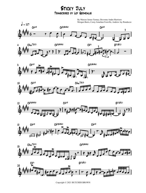 Sticky July (Arr. Lef Germenlis) - Butcher Brown (Trumpet Solo)