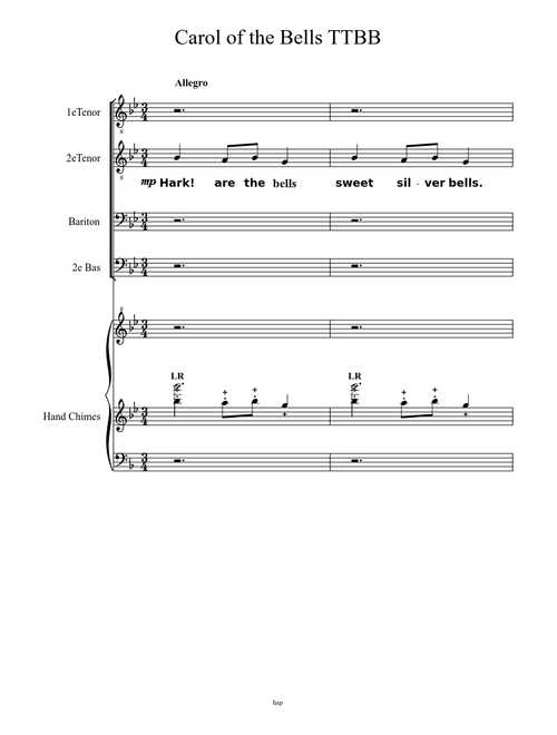 Carol of the Bells TTBB