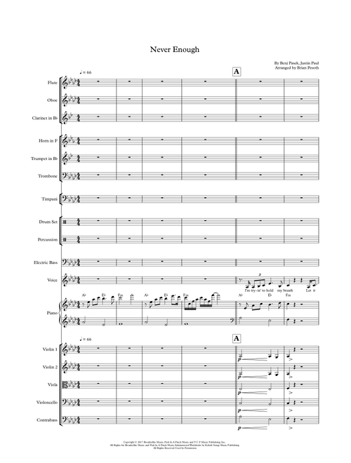 Never Enough (Arr. Brian Pesoth) - Justin Paul, Benj Pasek (Large Ensemble)