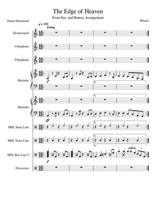 The Edge of Heaven - Wham! Drumline Arrang. (ROUGH DRAFT) Sheet