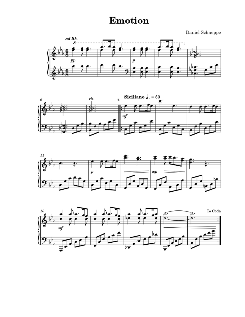Emotion Sheet Music for Piano (Solo) | MuseScore.com