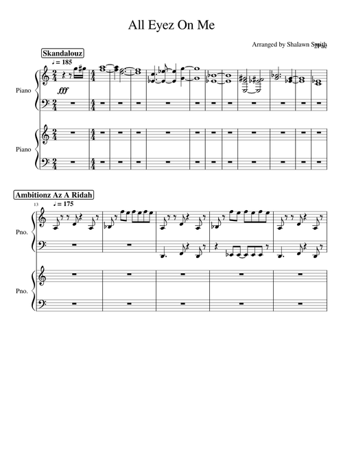 Tupac - All Eyez On Me (Basic Piano Medley)