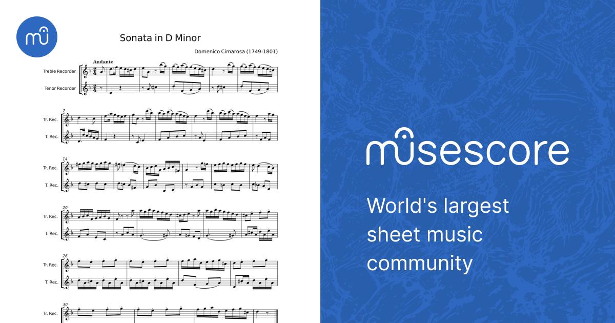 Sonata in D Minor - Domenico Cimarosa Sheet Music for