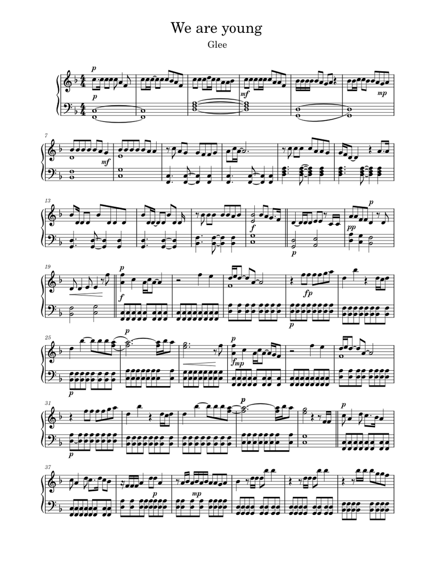 We are young Sheet music for Piano (Solo)