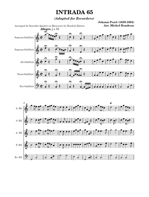 Pezel Johann 1639-1694 Baroque suites of dances, arranged for