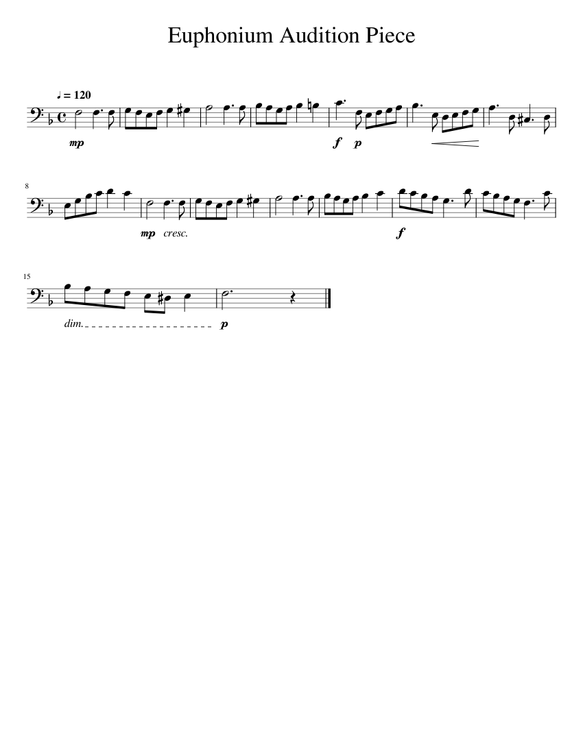 Euphonium Audition Piece Sheet music for Trombone (Solo)
