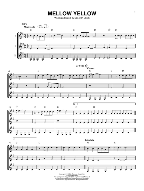 Mellow Yellow - Donovan (Guitar Ensemble)