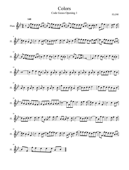 Colors Code Geass Opening 1 flute flauta